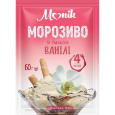 Морозиво зі смаком ванілі 60 г./25 шт.ТМ " "Monik"